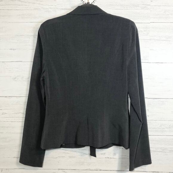 EMPHASIS gray 3 button w/tie front suit jacket career blazer Junior size large - Picture 5 of 9